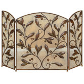 3 Panel Metal Leaves Fireplace Room Divider