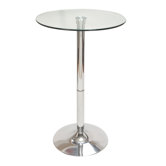 Chrome Glass Top Pub Table