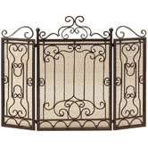 3 Panel Wrought Iron Fire Place Screen