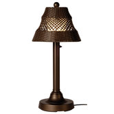 Java 30" Table Lamp with Walnut Shade in Bronze