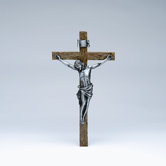 20" Crucifix in Antique Silver