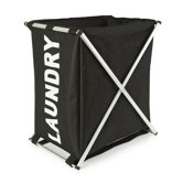 Nylon Laundry Hampers and Bags Aluminium Laundry Hamper in Black