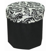 Storage Stool Jacquard in Black and White