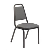 Stacking Chair with Trapezoidal Back and Dome Seat