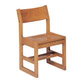 18" Wooden Plastic Classroom Armless Sled Chair