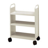 Library Book Truck with 3 Flat Shelves