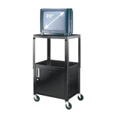 Adjustable Height Utility Cart w/ Locking Cabinet