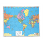 US/World Map (51" x 51")