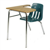 9000 Series 30" Plastic Combo Chair Desk with Tablet Arm