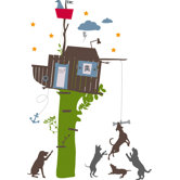 Boys Tree House Wallstickers