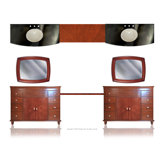 Jasmine 133" Double Basin Vanity with Adjustable Makeup Table