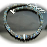 Sterling Silver Faceted Labradorite Necklace