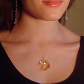 Sterling Silver Austrian Cut Crystal "Harvest Moon" Necklace