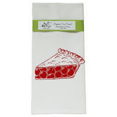 Organic Cherry Pie Block Print Tea Towel