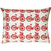 Bike All Over Pattern Block Print Accent Pillow