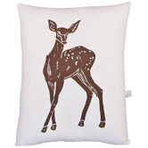 Deer Block Print Squillow Accent Pillow
