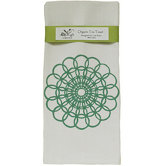 Organic Doily Block Print Tea Towel