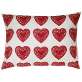 Heart All Over Pattern Block Print Sham Accent Pillow
