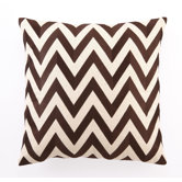 Zig Zag Down-Filled Embroidered Pillow