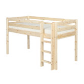 Classic Mid-High Bed with Straight Ladder