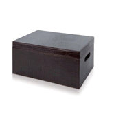 Croco Grained Storage Box in Brown
