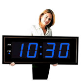 Giant 8" Blue Numbers Digital Wall Clock