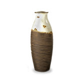 White and Brown Distressed Vase