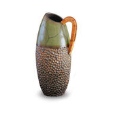 Wicker Handled Green Vase
