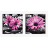 Deco Glass Fancy Flowers Wall Decor (Set of 2)