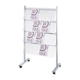 Double Sided Mobile Rack with 4 Display Shelves