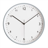 Round Wall Clock with Aluminum Finish Bezel