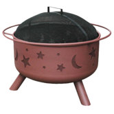 Twlight Stars and Moon Steel Fire Pit