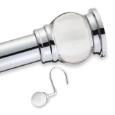 Thelan Finial Shower Rod and Hooks Set