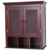 Cane Two-Door Wall Cabinet with Cubbies