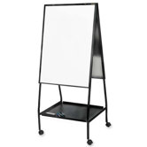 Double-Sided Magnetic Easel, 28-3/4"x27"x59-1/2", Black Frame