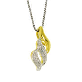 Gold Over Sterling Silver Diamond Accent Twist Necklace