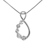 Sterling Silver Diamond Accent Shimmer Loop Necklace
