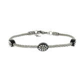 Two-Tone Twisted Wire Crystal Bracelet