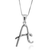 Sterling Silver Cubic Zirconia Initial Necklace