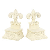 Fleur De Lis Pedestal Library Bookends