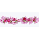 Pink Gingham Dog Collar with Petal Flower Rosettes and Pearls