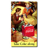 Coca Cola Take Coke Along Stretched Canvas Art