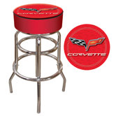 Corvette C6 Padded Bar Stool in Red