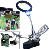 Helping Hand Magnifier with 2 LED Lights