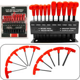 High Torque Ten Piece Metric T-Handle Hex Key Wrench Set