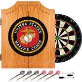 United States Marine Corps Wood Dart Cabinet Set