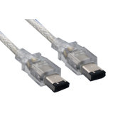 Standard Series 180" IEEE 1394A 6 Pin to 4 Pin Clear Cable
