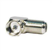 "F" Jack to Plug, Right Angle, Screw-on