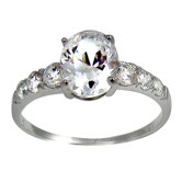 Oval Cut Cubic Zirconia Engagement Ring