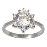 Cubic Zirconia Flower Ring